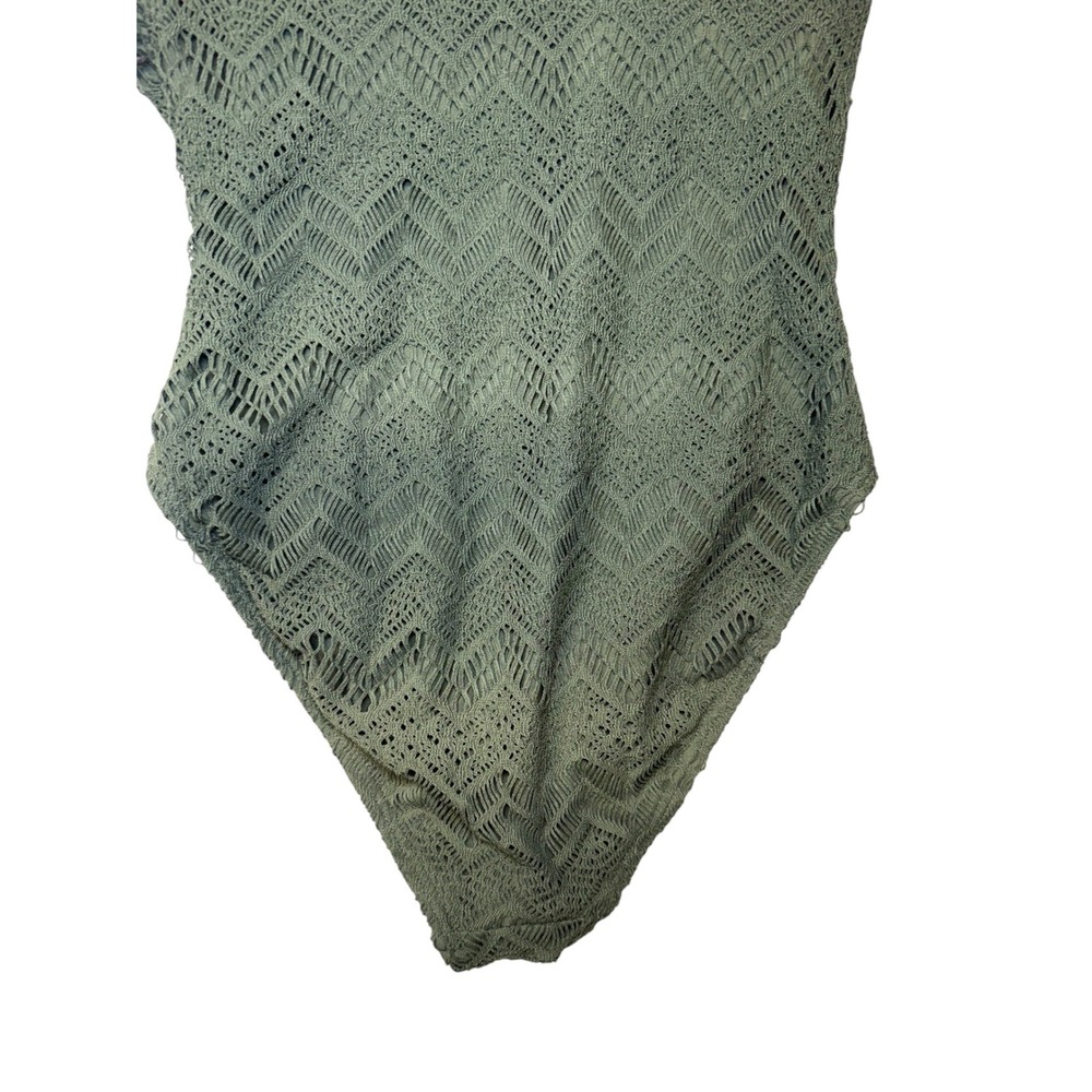Vince‎ Camuto Crochet Strapless One Piece Swimsuit Safari Green V90734 Womens 8 - Picture 7 of 9